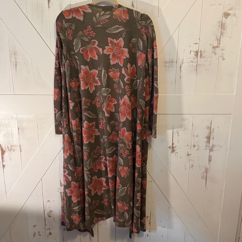 LuLaRoe Floral “Sarah” Duster Super Soft Knit Cardigan - Picture 2 of 7